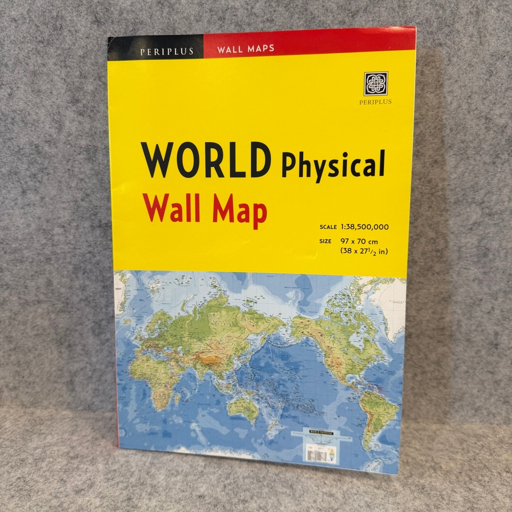 Periplus Wall Maps - WORLD Physical Map, 97 x 70 cm (38 x 27.5)